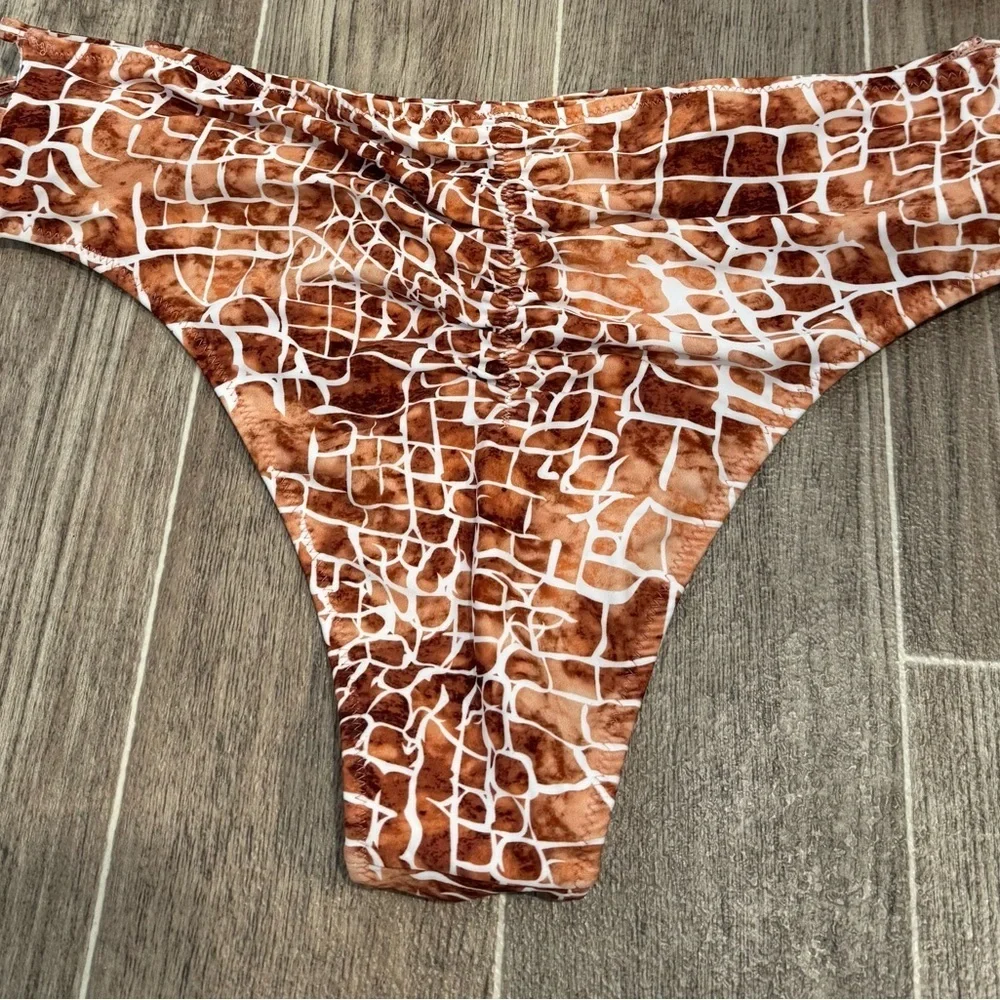 Fashion Nova Brown and White Bikini Set